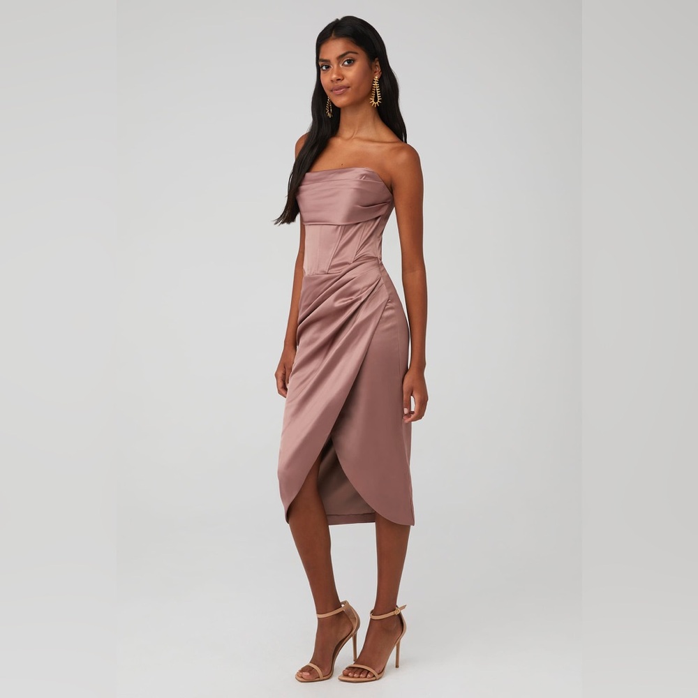 BARDOT JAMILA CORSET DRESS in Latte US 8‎ Large